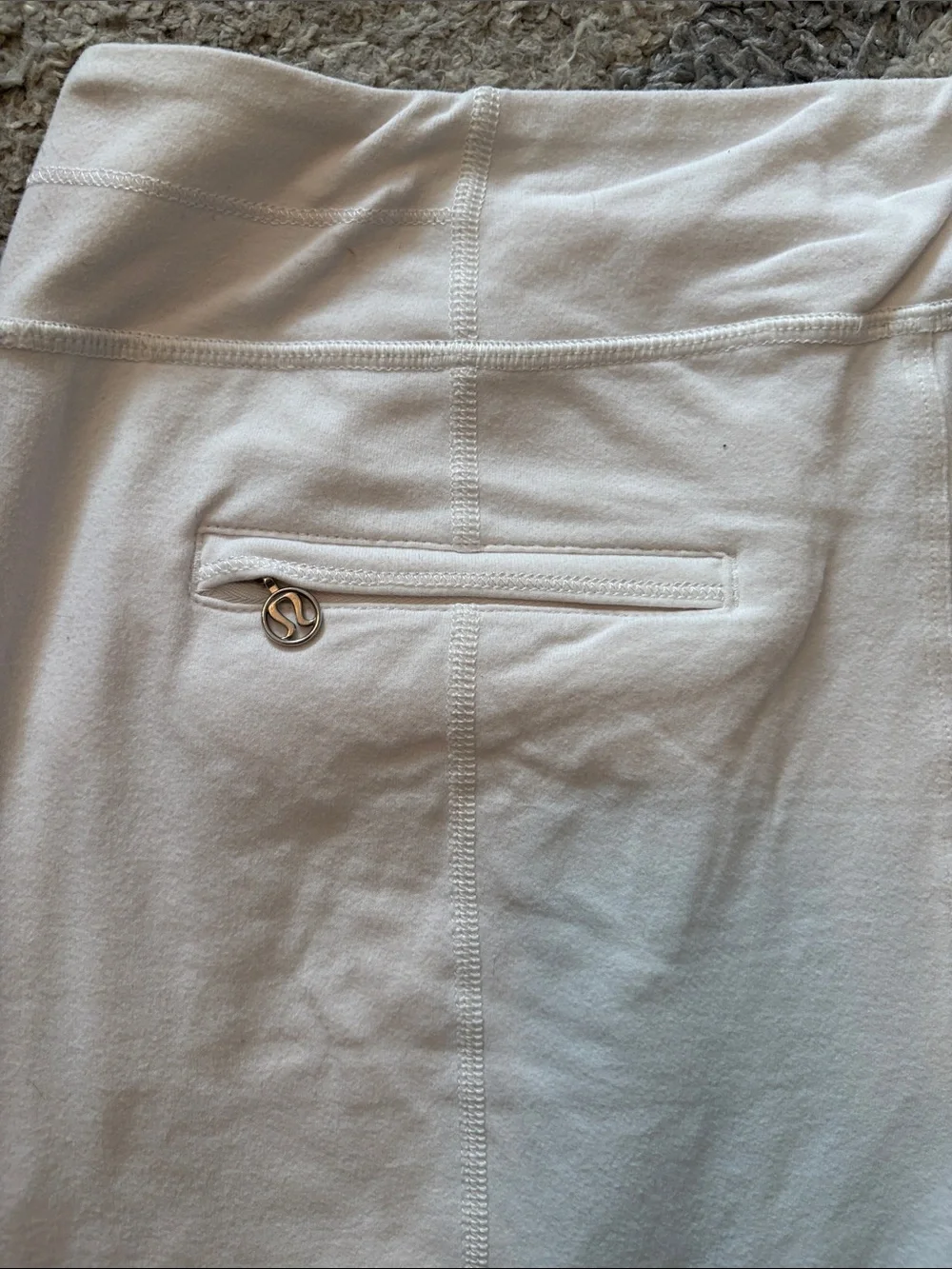 Lulu White Athletic Jogger capri
